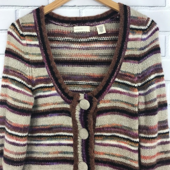 Sleeping In Snow Long Button Sweater Cardigan - Picture 3 of 6